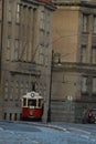 Old tram in city of Prague Royalty Free Stock Photo